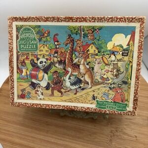 Vtg Victory Plywood Animal Band Wooden Jigsaw Puzzle‎ England Complete 100 Pc
